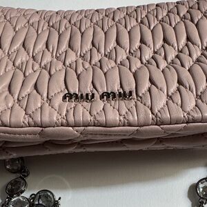 Miu Miu Blush Quilted Clutch